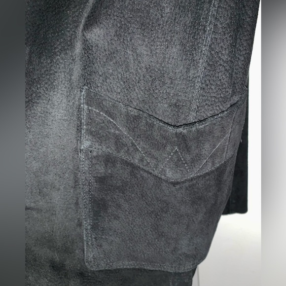 NEW LOWER PRICE! Black Suede Leather Fringed Plus Size Woman's Jacket-NEVER WORN - Picture 4 of 10